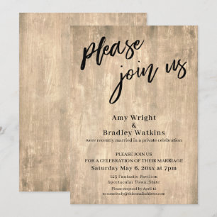 Invitation Écriture manuscrite, Rustique Vous êtes cordialeme