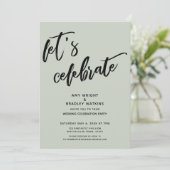 Invitation Écriture manuscrite sage Faisons la fête Réception (Debout devant)