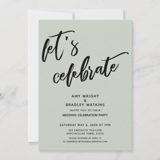 Invitation Écriture manuscrite Sage Fêtons la réception de ma (Devant)