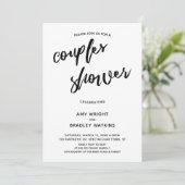 Invitation Écriture manuscrite simple et moderne Baby shower (Debout devant)