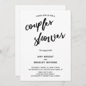 Invitation Écriture manuscrite simple et moderne Baby shower (Devant / Derrière)