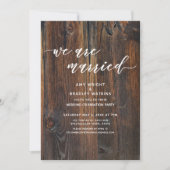 Invitation Écriture manuscrite sur bois texturé Nous sommes m (Devant)