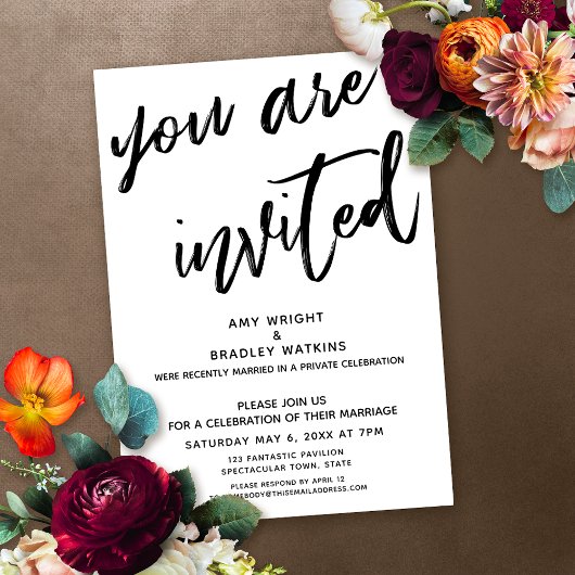 Invitation Écriture manuscrite Vous êtes invités à la récepti