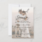 Invitation écriture minimaliste stylisée photo mariage (Devant)