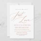 Invitation Écriture moderne, cuivre, réception de mariage en  (Devant)