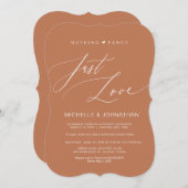 Invitation Écriture Moderne, Cuivre, Réception de Mariage en (Devant / Derrière)