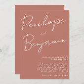 Invitation Écriture moderne écriture manuscrite Mariage en te (Devant / Derrière)