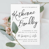 Invitation Écriture moderne et amusante couples noms mariage