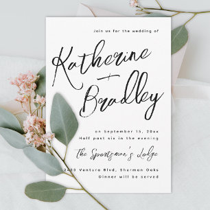 Invitation Écriture moderne et amusante couples noms mariage