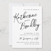 Invitation Écriture moderne et amusante couples noms mariage (Devant)