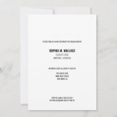 Invitation Écriture moderne Graduate Photo Party (Dos)