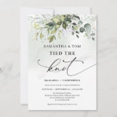 Invitation Écriture moderne liait le noeud de l'élévation de  (Devant)