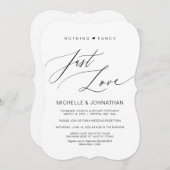 Invitation Écriture moderne, noir, réception de mariage en fu (Devant / Derrière)