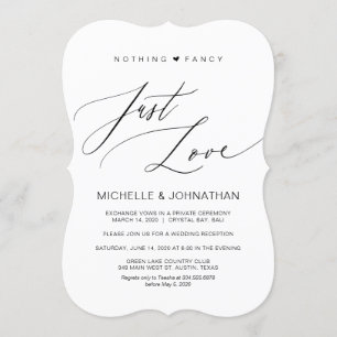 Invitation Écriture Moderne, Noir, Réception de Mariage en In