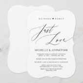 Invitation Écriture Moderne, Noir, Réception de Mariage Intim (Devant / Derrière)