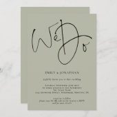 Invitation Écriture Moderne Nous Faisons Douce Mariage Code Q (Devant / Derrière)