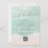 Invitation Écriture moderne Sables Cœurs Plage Mariage Tout E (Dos)