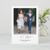 Invitation Écriture noire romantique,, Mariage en fuite (Debout devant)