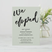 Invitation Écriture Nous Avons Elopé Mariage Réception Sage V (Debout devant)