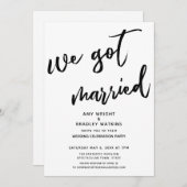 Invitation Écriture Nous Nous Sommes Mariés Réception De Mari (Devant / Derrière)