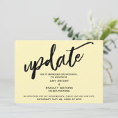 Invitation Écriture Posée Mariage Pale Yellow Card (Debout devant)