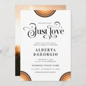 Invitation Écriture Rétro Boho Arc-en-ciel Rien de Fantaisist (Devant / Derrière)