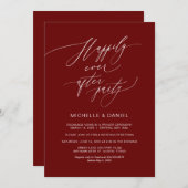 Invitation Écriture romantique de Bourgogne, Mariage en fuite (Devant / Derrière)