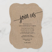 Invitation Écriture rustique Kraft rejoignez-nous pour toute  (Devant / Derrière)