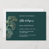 Invitation Écriture vert émeraude d'anniversaire élégant (Devant)