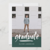 Invitation Écriture verte moderne photo stlish graduation inv (Devant)
