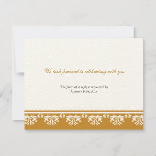 Invitation Ecru brun filigree frontière mariage réponse rsvp