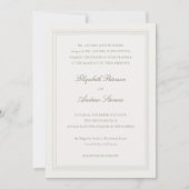 Invitation Ecru Formal Romance Classic Triple Frame 2 Wedding (Devant)