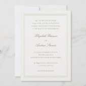 Invitation Ecru Formal Romance Classic Triple Frame Wedding (Devant)