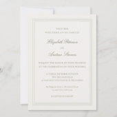 Invitation Ecru Formal Romance Modern Classic Triple Wedding (Devant)