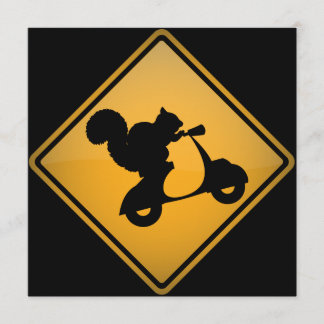 Invitation Écureuil à l'invitation de panneau d'avertissement