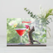 Invitation Écureuil buvant un cocktail à l'heure heureuse (Debout devant)