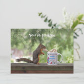 Invitation Écureuil de joyeux anniversaire (Debout devant)