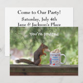 Invitation Écureuil de joyeux anniversaire (Devant / Derrière)