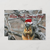 Invitation Écureuil de Noël (Devant / Derrière)