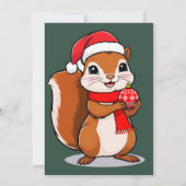 Invitation Écureuil de Noël Mignon (Devant)