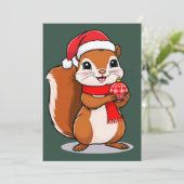 Invitation Écureuil de Noël Mignon (Debout devant)