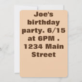 Invitation Écureuil de renard (Dos)