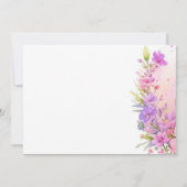 Invitation Écureuil doux Baby shower rose floral fille (Dos)