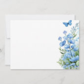 Invitation Écureuil doux Floral Blue Boy Baby shower (Dos)