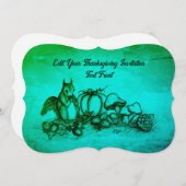 Invitation Écureuil en Automne, Joyeux Thanksgiving! (Devant / Derrière)