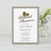 Invitation Écureuil et Nut Chevron Stripes Fête des mariées (Debout devant)