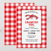 Invitation Écureuil Faire bouillir le En vichy blanc rouge (Devant / Derrière)