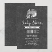 Invitation Écureuil forestier et Baby shower de tableau de bo (Devant / Derrière)