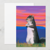 Invitation Écureuil gracieux, merci, prière, animal mignon (Devant / Derrière)