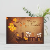 Invitation Écureuil mignon Automne Automne Anniversaire Invit (Debout devant)